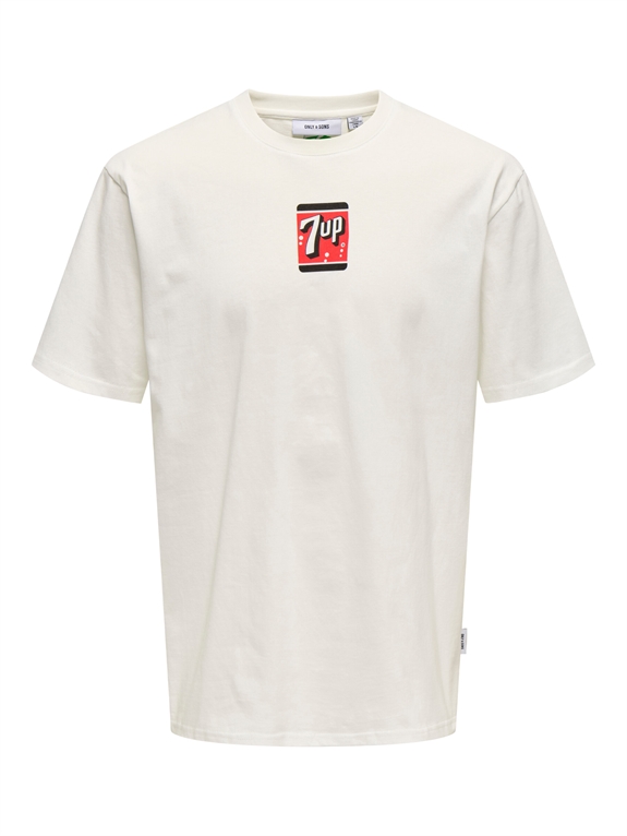 ONLY & SONS 7 UP Relaxed SS T-shirt - Cloud Dancer/Play It Cool